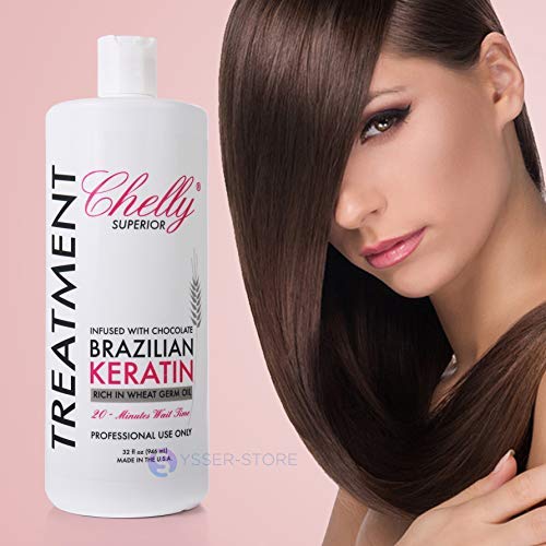 Chelly Superior Infused with Chocolate Brazilian Keratin Treatment 946ml (32 fl oz) | Progressive Brush | Straightening & Smoothing System | Hair Straightening Therapy | 100% Straight Hair | Frizzy Free