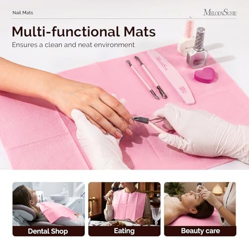 MelodySusie Disposable Nail Mats 50Pcs 18" x 13" - Absorbent Salon Pads