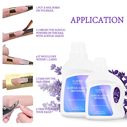 AIJIMEI Acrylic Monomer Acrylic Liquid Acrylic Liquid Monomer For Acrylic Powder Acrylic Nail Liquid Monomer For Acrylic Nails Acrylic For Nails Powders & Liquids Acrylic Nail Powder (34 FL.OZ/1L)