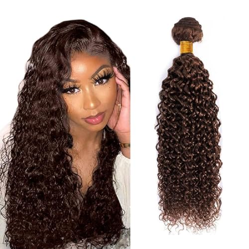 Condescension Brazilian Human Hair Bundles 10 12 14 Inch Jerry Curly Wave 3 Bundles Human Hair 100% Unprocessed Remy Brazilian Virgin Weave Hair Chocolate Brown 4 for Women