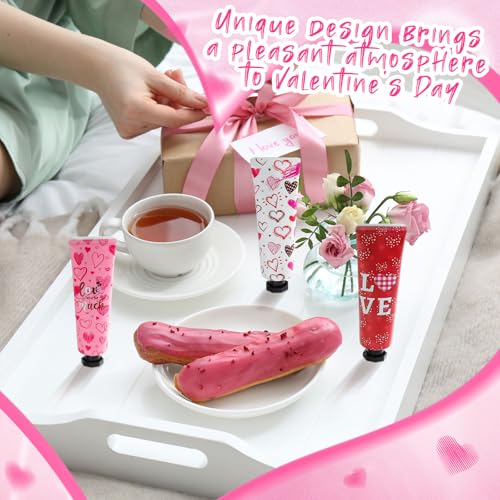 72 Pcs 12 Pcs Valentine¡®s Day Hand Cream Gift Set Love Heart Moisturizing Hand Lotion Bulk Small Dry Cracked Care Cream Valentine Gifts for Woman Men Teacher Nurse Coworker, 30 ml