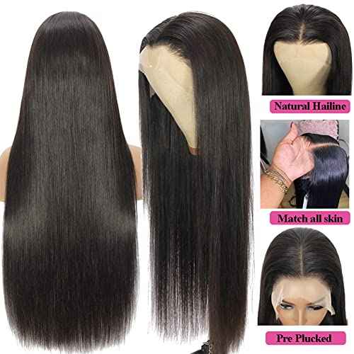 Miss Flower Lace Front Wigs Pre Plucked HD Transparent 13x4 Lace Frontal Wigs Straight Brazilian Virgin Human Hair Wigs For Black Women