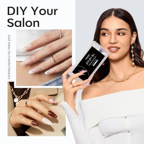 Modelones Almond Nail Tips - 510Pcs Medium Gel Half Matte