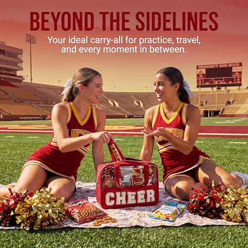 Cheer Makeup Bag with Chenille Letters - Cheerleader Cosmetic Pouch