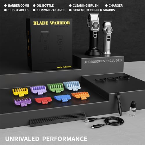 ANGFAN Professional Hair Clippers for Men - 8000RPM Brushless Motor