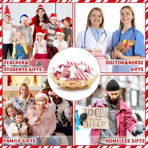 100 Pcs Christmas Candy Flavor Lip Balms Bulk Holiday Peppermint Candy Flavor Lip Balms Christmas Party Gifts Stocking Stuffers Bulk Thank You Gifts for Employee Staff Coworkers Teacher