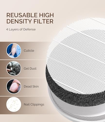 MelodySusie Portable Nail Dust Collector with 3 Suction Modes