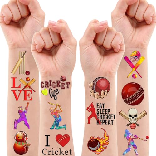 101 PCS Cricket Ball Temporary Tattoos - Party Favors