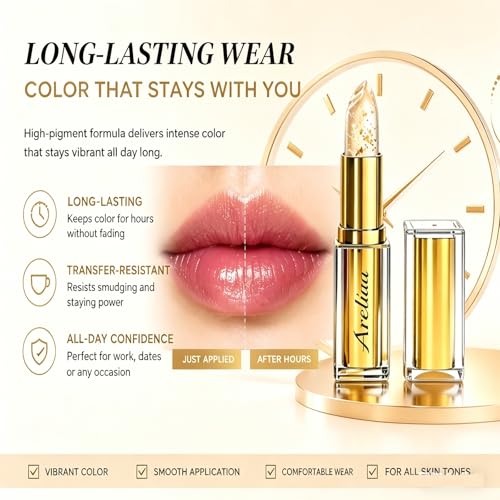 Areliaa pH Lipstick - Color Changing, Long Lasting, 3 Pack