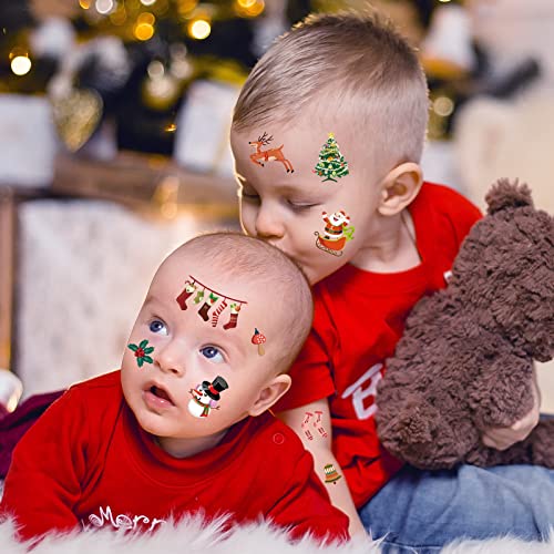 Christmas Temporary Tattoos for Kids, 24 Sheets Waterproof