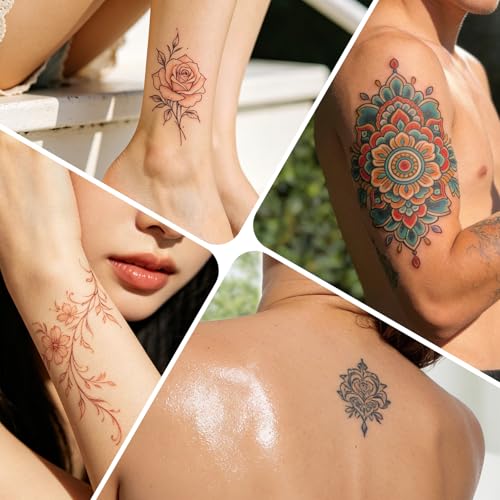 JimKing 12-Color Temporary Tattoo Markers with 6 Stencils