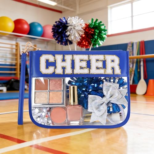 Cheer Chenille Makeup Bag with Wrist Strap - Cheerleader Gift