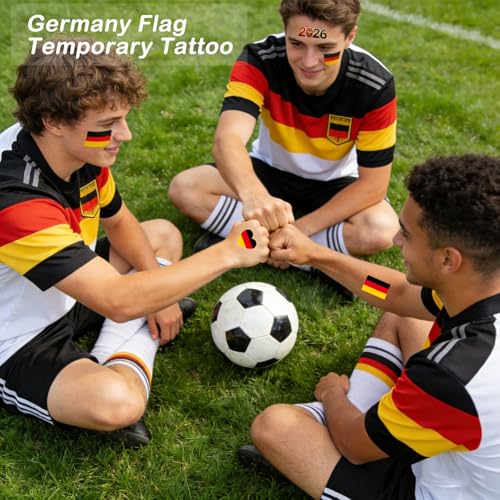 Germany Flag Temporary Tattoos - 10 Sheets Waterproof Stickers