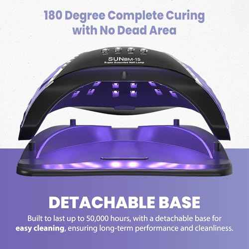 180W UV LED Nail Lamp, Gel Polish UV Light, 45 LED Nail Lights with Auto Sensor, LCD and 4 Timer Settings, Professional Nail Dryer, Blue Light Nail Lamp.