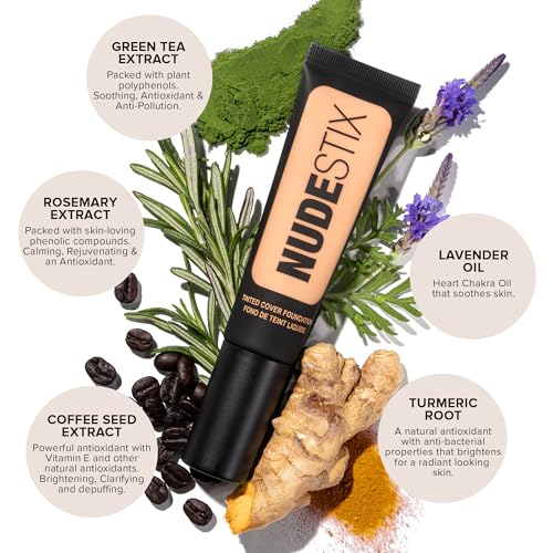 Nudestix Tinted Cover Liquid Foundation ? Lightweight, Buildable Coverage for a Natural Radiant Finish | Hydrating Formula with 18 Botanical Extracts | Clean, Vegan Makeup