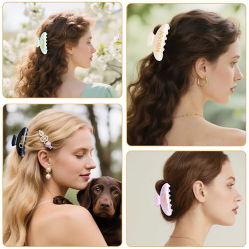 Personalized Gold Name Claw Clips for Women – Custom Engraved Hair Clips