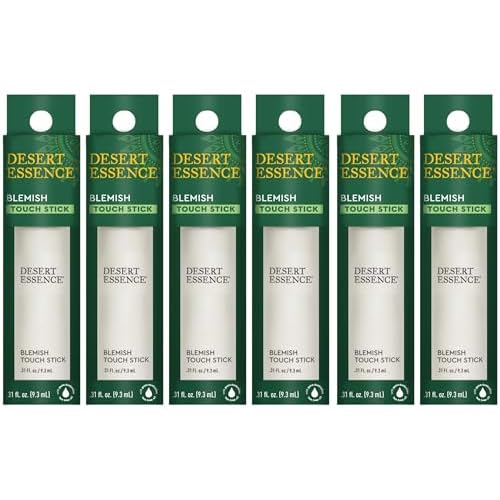 Desert Essence Herbal Blemish Touch Stick with Natural Extracts & Essential Oils - .31 Fl Ounce - Pack of 6 - Antiseptic Tea Tree Oil - Chamomile - Lavender - Palmarosa - Clear & Radiant Skin