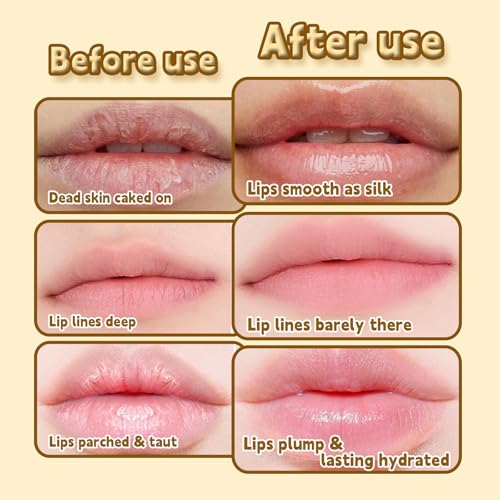 Turmeric Lip Scrub & Balm Set with Brush - Exfoliating Lip Care