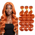 350 Ginger Body Wave Human Hair Bundles 26 28 30"