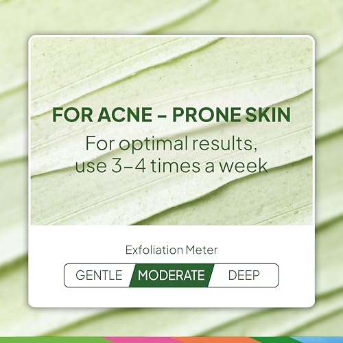 Blackhead Clearing Face Scrub with Green Tea & Bamboo - 6 oz - Salicylic Acid Acne Treatment, Moderate Exfoliator