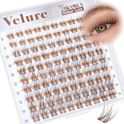 Natural Brown Lash Clusters - 8-14mm Wispy Individual Lashes