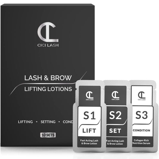 10 Sets Of Lash Lift & Brow Lamination Lotions For Professionals | Instant Perming, Lifting & Curling for Eyelashes & Eyebrows | Salon Results Lasting 6-8 Weeks | 10 Semi Permanent Treatments Supplies