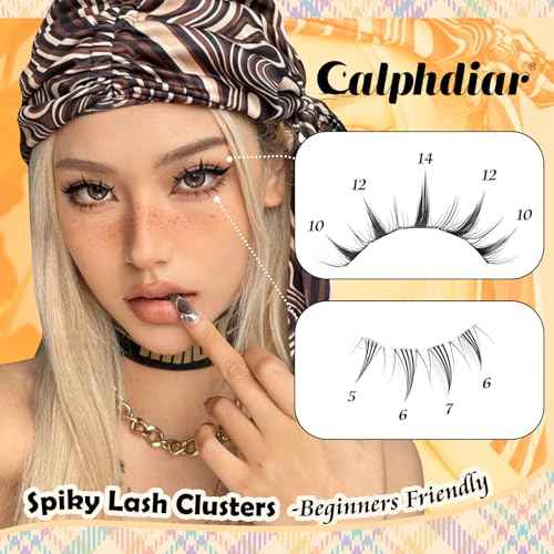 Manga Lash Clusters Anime Star Eyelash Extension 188Pcs Natural Lash Clusters with Bottom Lashes Spiky Cluster Eyelash Extensions Wispy 10-14mm Fairy Individual Lashes Extension Doll Eyelash Clusters