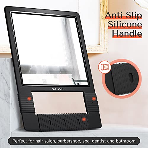 TASALON Hand Mirror with Silicone Handle - Shatterproof