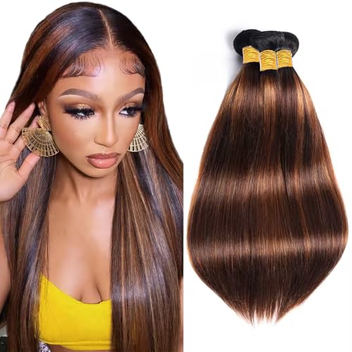 Freiuoke 300g P4/30 Straight Human Hair Bundles - 20, 22, 24 Inch