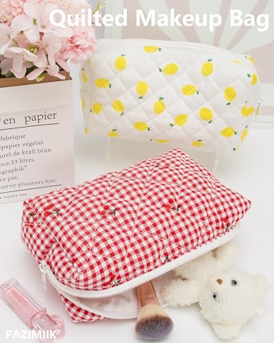 Quilted Makeup Bag Small Cosmetic Pouch Travel Organizer