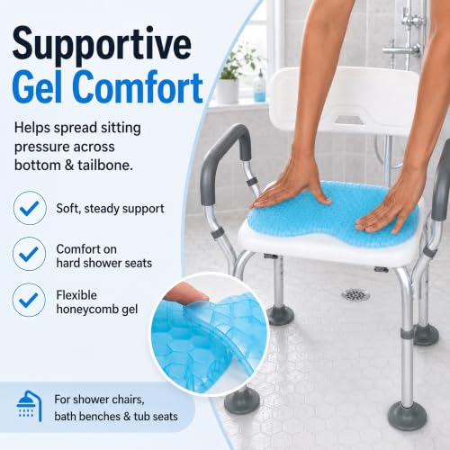 Gel Shower Chair Cushion - Waterproof Non-Slip Bath Pad