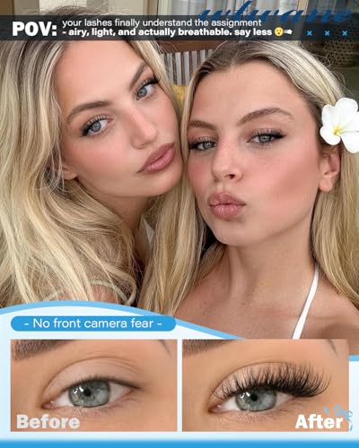 Wtvane Short Fluffy Eyelash Clusters 10-16 mm Natural Wispy Look - Variation C