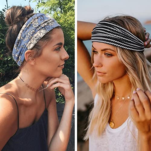 Huachi Boho Headbands for Women 6-Pack Non-Slip Wide