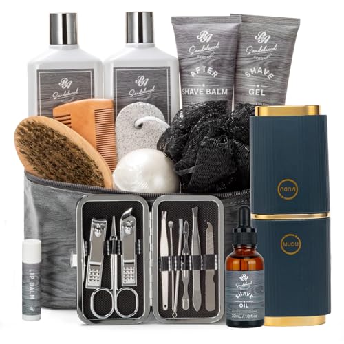 Valentines Day Gifts for Men, 14 Pieces Grooming Set, Hydrating Skin Care Set, Beard Kit Spa Set, Bath & Body Care Kit, Boyfriend, Dad, Anniversary Gifts, Birthday, Christmas, Father's Day