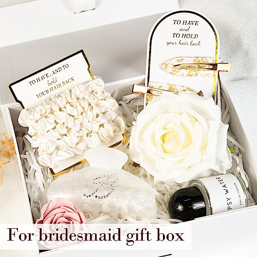 8 Pack Satin Scrunchies for Women - Bridesmaid Hair Ties