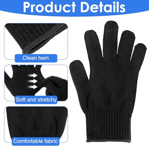 Heat Resistant Gloves for Hair Styling - 2 Pairs Cotton