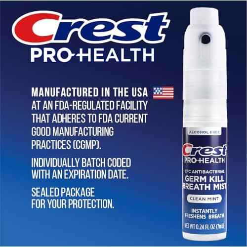 Crest Pro-Health | Portable Alcohol-Free CPC Mist with Clean Mint Flavor | Instant Fresh Breath - 3 Count (0.24oz/7ml) Breath Spray