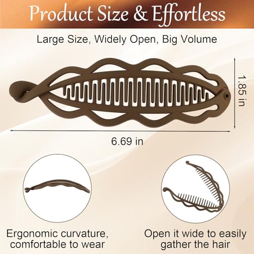 Large Banana Hair Clip for Thick Curly Hair | Matte Finish