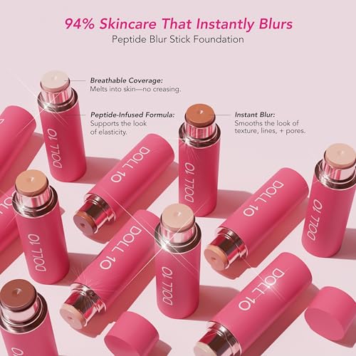 Peptide Blur Stick Foundation with Blurring Brush – Deep