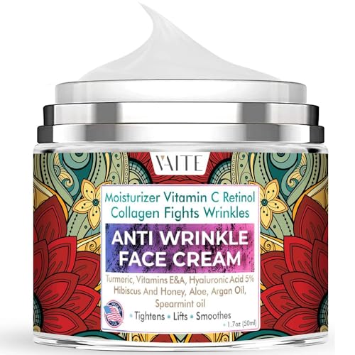 VAITE Mens Face Skin Moisturizer with Collagen, Retinol Ant-Aging, Anti-Wrinkle Under the Eyes Men's cream care for Face with Hibiscus & Honey, Hyaluronic acid, Vitamin C Made in USA