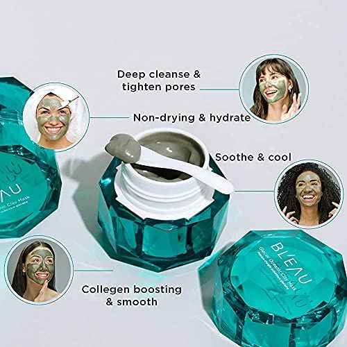 Bl'eau Glacial Oceanic Clay Mask - NSF Certified - Detox/Rehydrate/Repair, 50 g ? Net Wt. 1.8 oz