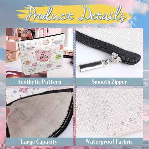 Regalos Cristianos Para Mujer - Spanish Bible Verse Makeup Bag, Inspirational Christian Cosmetic Bag with Zipper, Faith Religious Gifts for Women Pastor Wife Prayer Birthday Christmas Gift