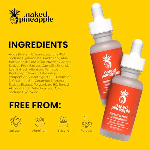 Bright and Tight Super Serum - Enzyme-Powered for Blemish Control, Skin Elasticity & Hydration - Protects Moisture Barrier - 1oz