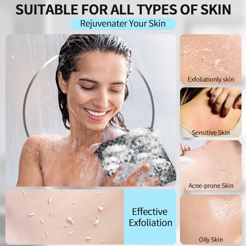Exfoliating Body Scrubber Washcloth | Silver Ion & Carbon Fiber