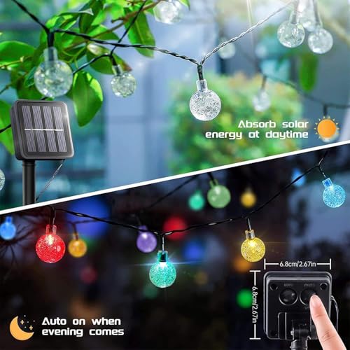 Solar String Lights - 50 LED Waterproof Patio Lights, 23 FT