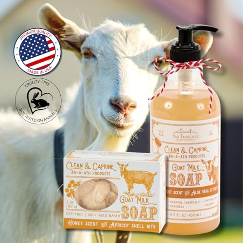 San Francisco Soap Company Clean & Caprine Goat Milk Soap Bar | Honey |Dye-Free Bar Soap | Enriched with Nourishing Goat Milk | Unisex Fragrance | 5oz
