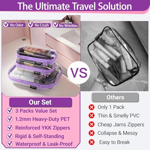 Clear Hard Shell Organizer Cases 3-Pack | PET Storage