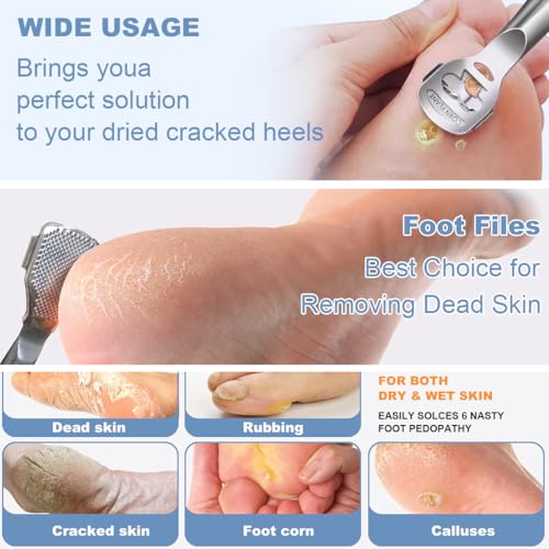 Callus Shaver & Pedicure Tool Kit - 36 Piece Stainless Steel Foot File Set