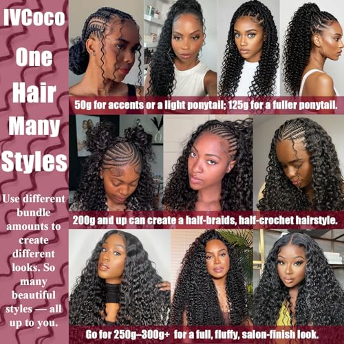 18 Inch Human Crochet Hair Extensions for Black Women - Deep Wave