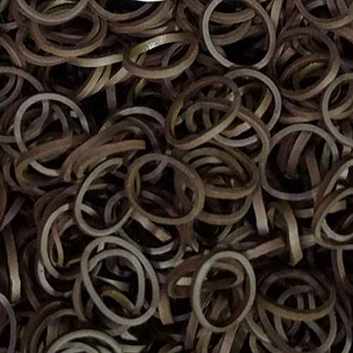 Amelia Beauty | 1000, 1/2", Brown Rubber Hair Ties | US Made Rubber Bands | Ideal for Ponytails, Braids & Beards | Strong All Day Hold
